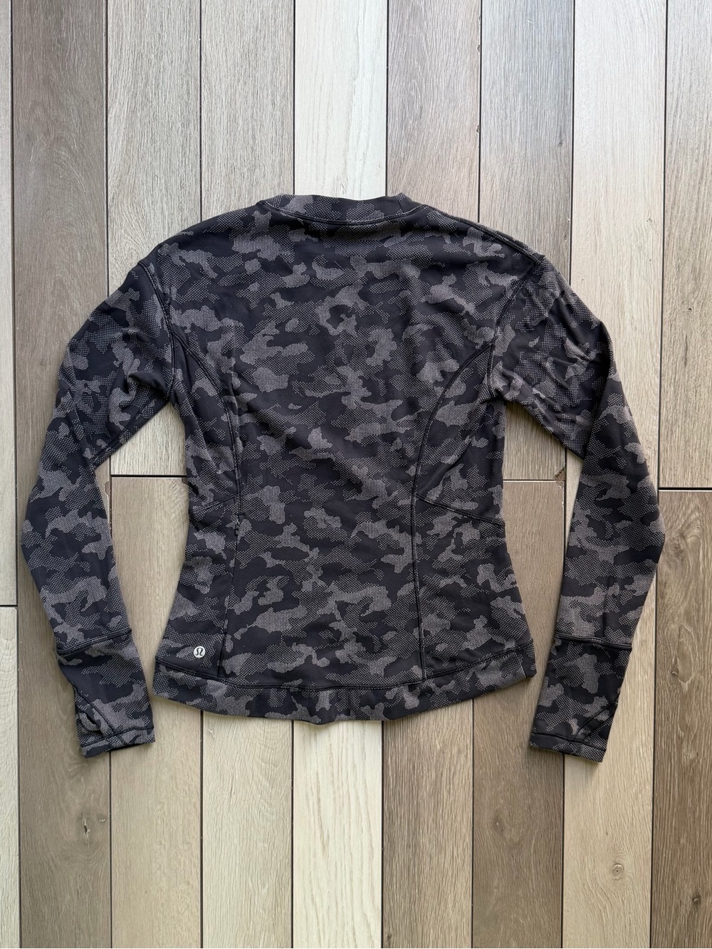 Lululemon Close to Crossing Long Sleeve Rulu shirt in a camo black pattern